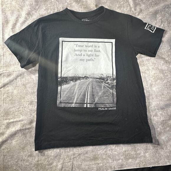 Eighty Eight Brand-Black-Graphic Shirt w/ Psalms 119:105-Short Sleeve-Kid 14 - Picture 1 of 8